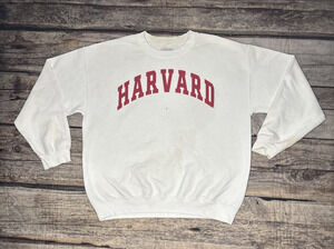 Harvard University White Crewneck Sweatshirt Adult Large